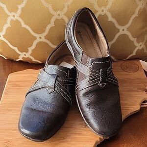 Naturalizer Slip On Size 6 M Leather Upper Dark Brown 'Faris'